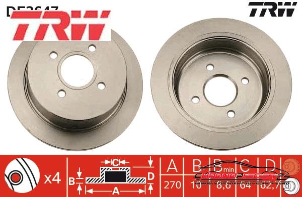 Achat de TRW DF2647 Disque de frein pas chères