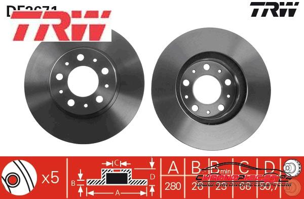 Achat de TRW DF2671 Disque de frein pas chères