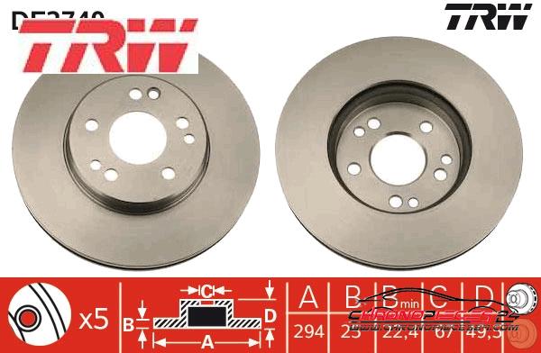 Achat de TRW DF2749 Disque de frein pas chères