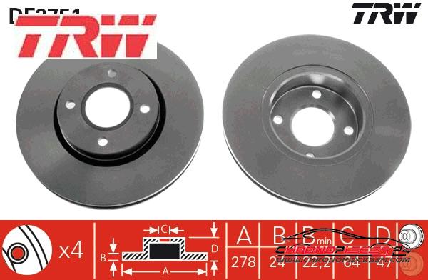 Achat de TRW DF2751 Disque de frein pas chères