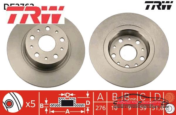 Achat de TRW DF2762 Disque de frein pas chères