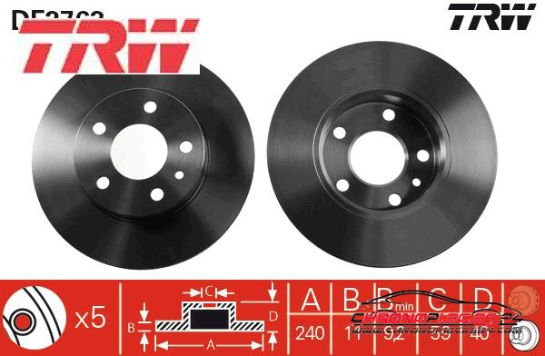 Achat de TRW DF2763 Disque de frein pas chères