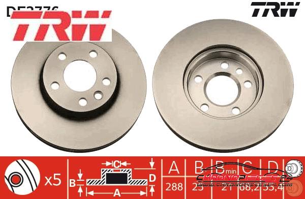 Achat de TRW DF2776 Disque de frein pas chères