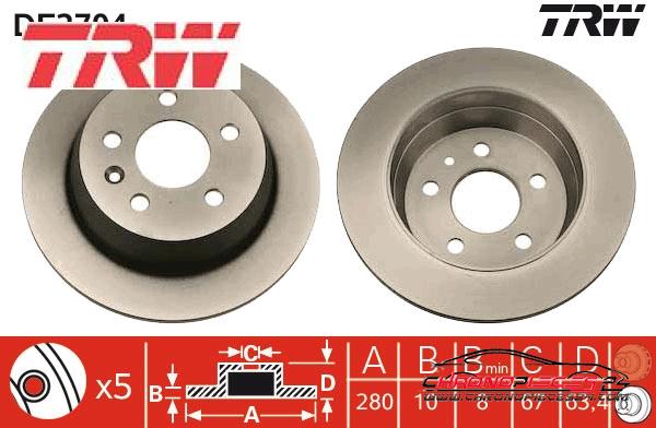 Achat de TRW DF2794 Disque de frein pas chères