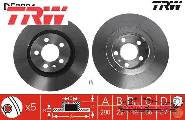 Achat de TRW DF2804 Disque de frein pas chères