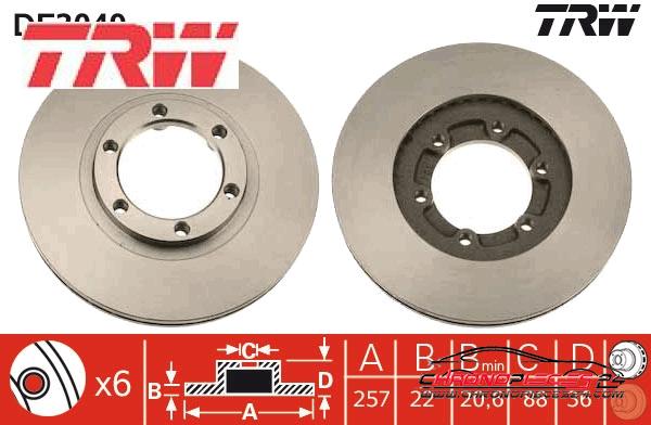 Achat de TRW DF3049 Disque de frein pas chères