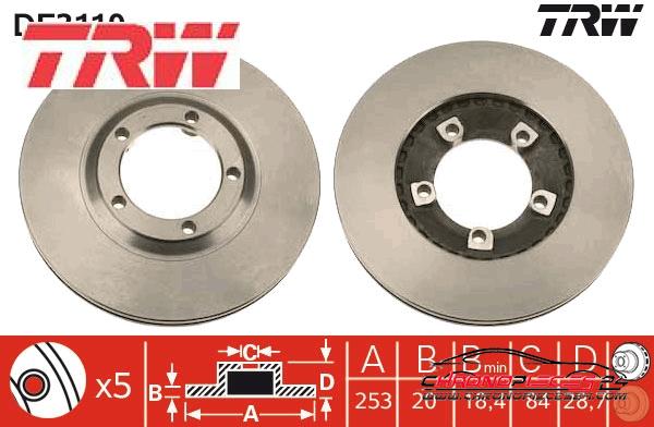 Achat de TRW DF3119 Disque de frein pas chères