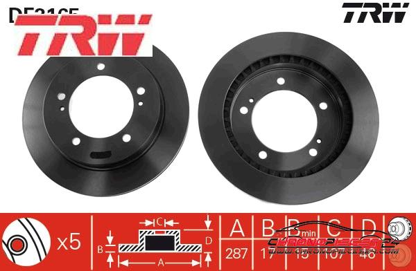 Achat de TRW DF3165 Disque de frein pas chères