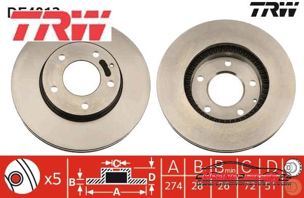 Achat de TRW DF4012 Disque de frein pas chères