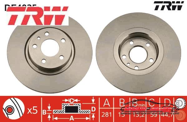 Achat de TRW DF4025 Disque de frein pas chères