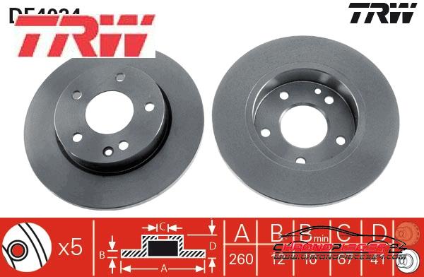 Achat de TRW DF4034 Disque de frein pas chères