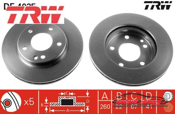 Achat de TRW DF4035 Disque de frein pas chères