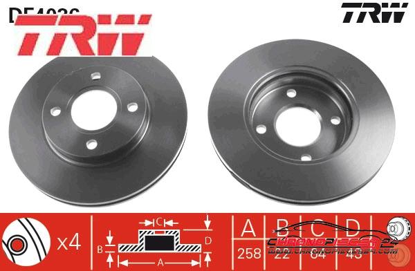 Achat de TRW DF4036 Disque de frein pas chères