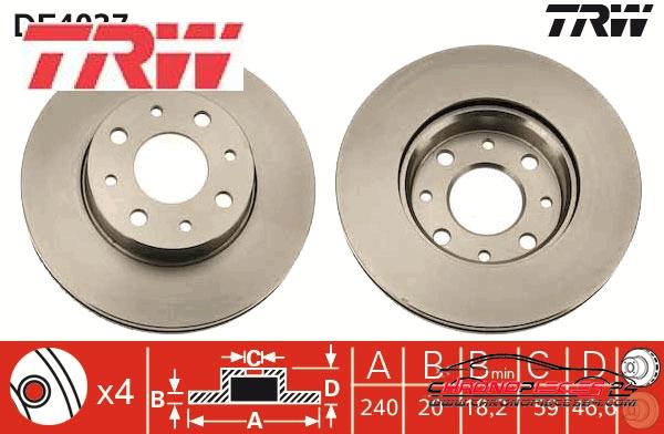 Achat de TRW DF4037 Disque de frein pas chères