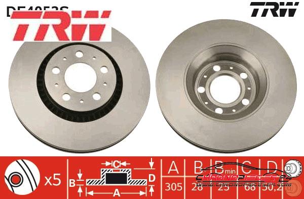 Achat de TRW DF4053S Disque de frein pas chères