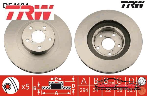 Achat de TRW DF4104 Disque de frein pas chères