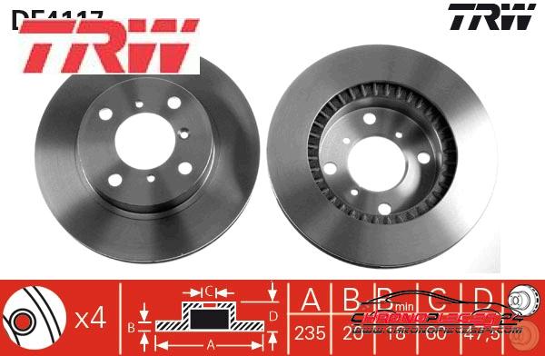 Achat de TRW DF4117 Disque de frein pas chères