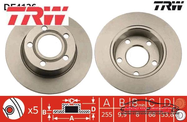 Achat de TRW DF4126 Disque de frein pas chères