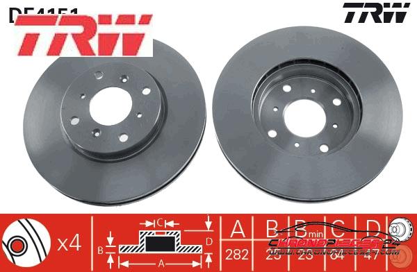 Achat de TRW DF4151 Disque de frein pas chères