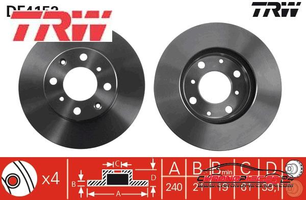 Achat de TRW DF4152 Disque de frein pas chères