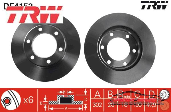 Achat de TRW DF4153 Disque de frein pas chères