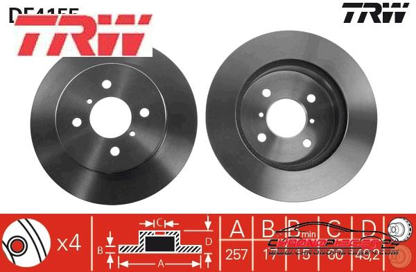 Achat de TRW DF4155 Disque de frein pas chères