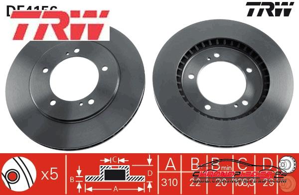 Achat de TRW DF4156 Disque de frein pas chères