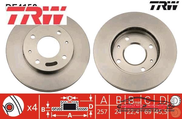 Achat de TRW DF4158 Disque de frein pas chères