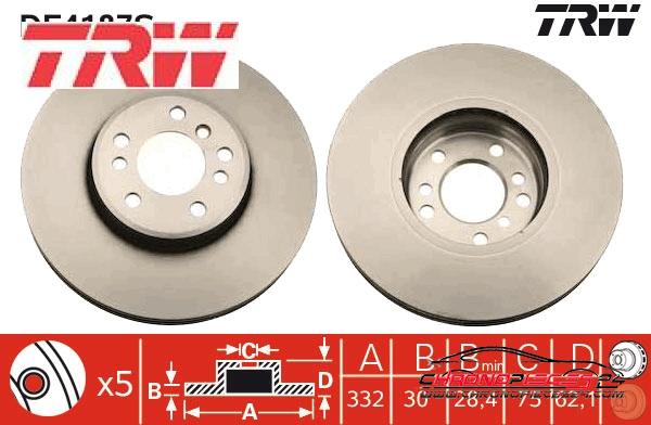 Achat de TRW DF4187S Disque de frein pas chères