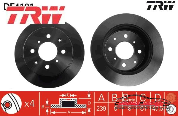 Achat de TRW DF4191 Disque de frein pas chères