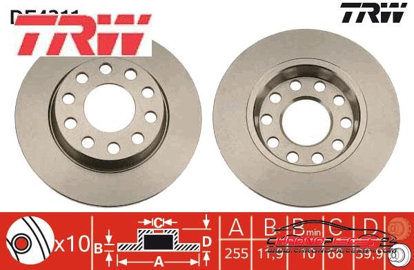 Achat de TRW DF4211 Disque de frein pas chères