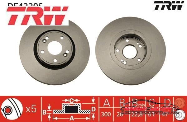 Achat de TRW DF4229S Disque de frein pas chères