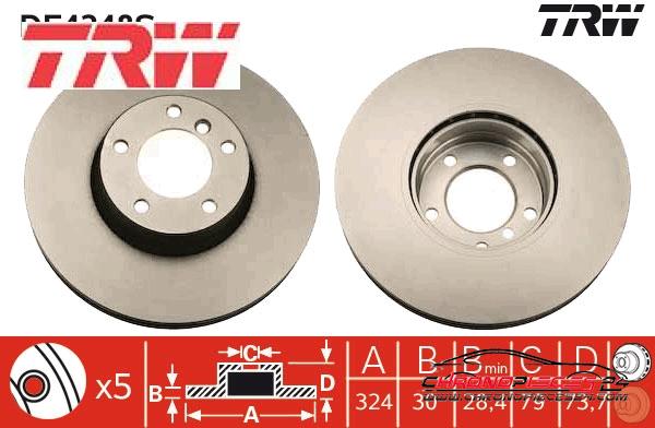 Achat de TRW DF4248S Disque de frein pas chères