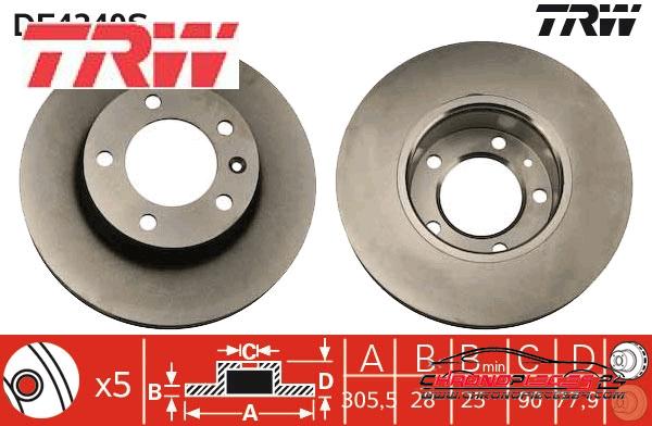 Achat de TRW DF4249S Disque de frein pas chères