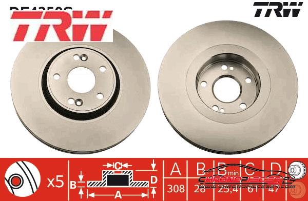 Achat de TRW DF4259S Disque de frein pas chères