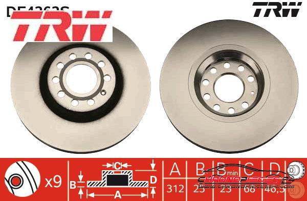 Achat de TRW DF4262S Disque de frein pas chères