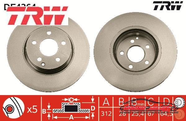 Achat de TRW DF4264 Disque de frein pas chères