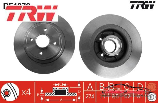 Achat de TRW DF4272 Disque de frein pas chères