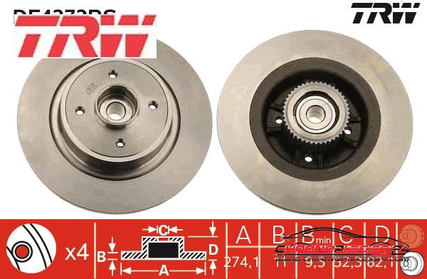 Achat de TRW DF4272BS Disque de frein pas chères