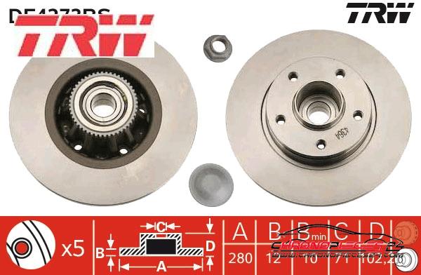 Achat de TRW DF4273BS Disque de frein pas chères