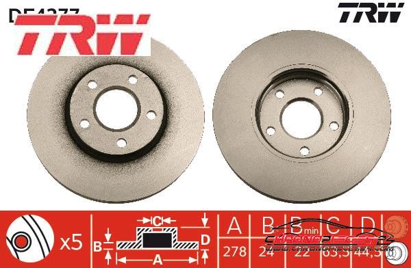 Achat de TRW DF4277 Disque de frein pas chères