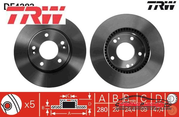 Achat de TRW DF4283 Disque de frein pas chères