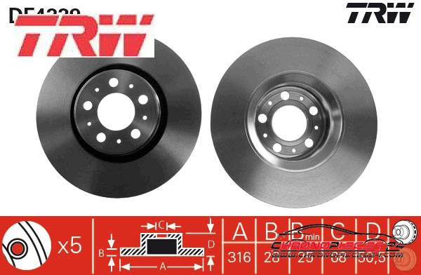 Achat de TRW DF4339 Disque de frein pas chères