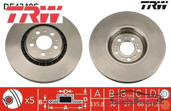 Achat de TRW DF4340S Disque de frein pas chères