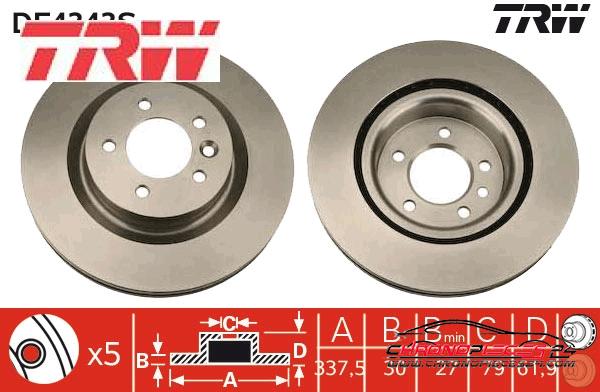 Achat de TRW DF4343S Disque de frein pas chères