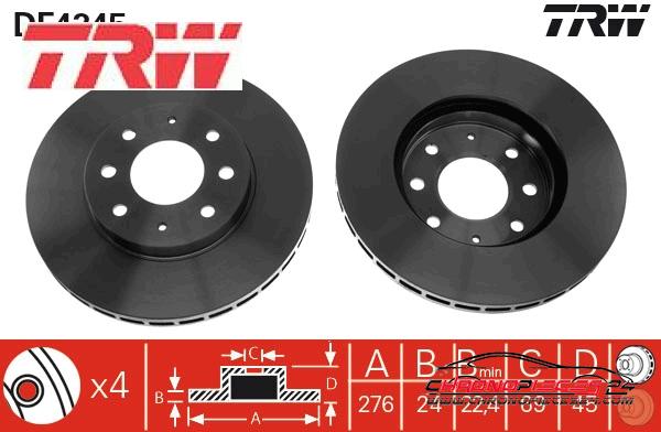 Achat de TRW DF4345 Disque de frein pas chères