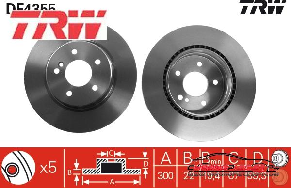 Achat de TRW DF4355 Disque de frein pas chères