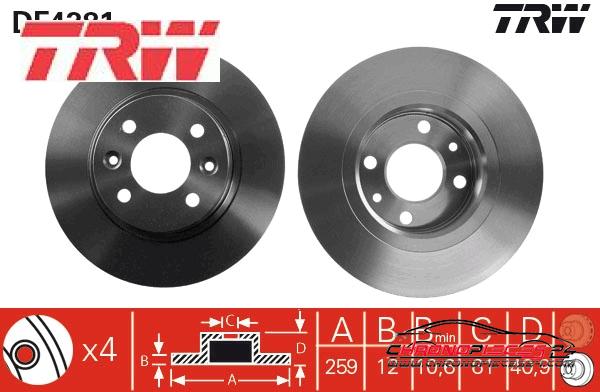 Achat de TRW DF4381 Disque de frein pas chères