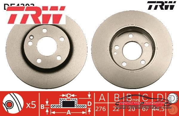 Achat de TRW DF4393 Disque de frein pas chères