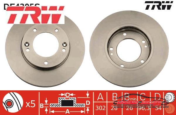 Achat de TRW DF4395S Disque de frein pas chères